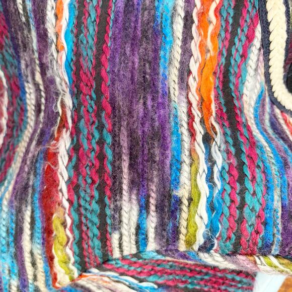 Chelsea & Violet Multicolor Yarn Cropped Top Women’s Medium Back Zipper - Picture 4 of 5